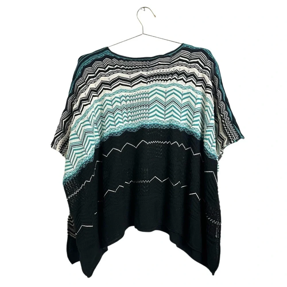 NEW MISSONI Zigzag Wool Blend Poncho One Size - Picture 6 of 6